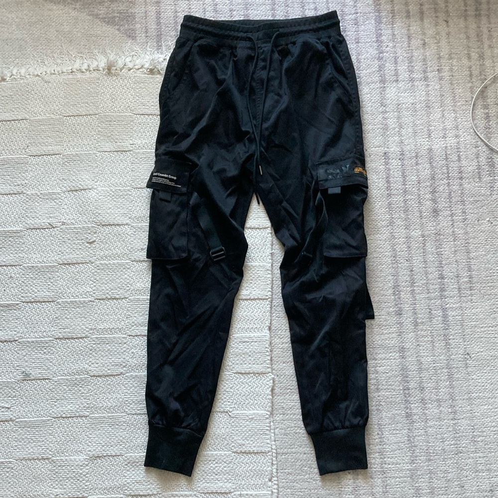 Black Cargo Tech-ware Pants